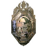 Oval  Etched and Beveled Venetian Mirror