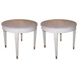 Pair of French Marble Top Occasional Tables