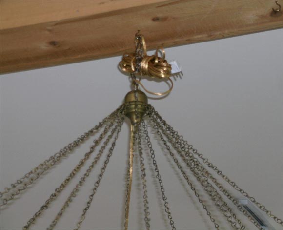 20th Century Egyptian Rectangular Handblown Glass Chandelier For Sale