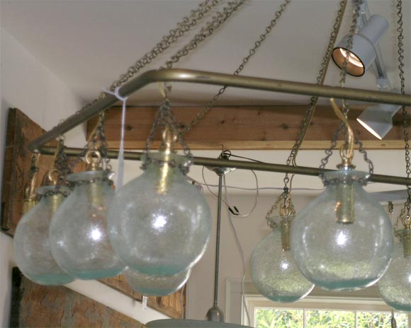 Egyptian Rectangular Handblown Glass Chandelier For Sale 1