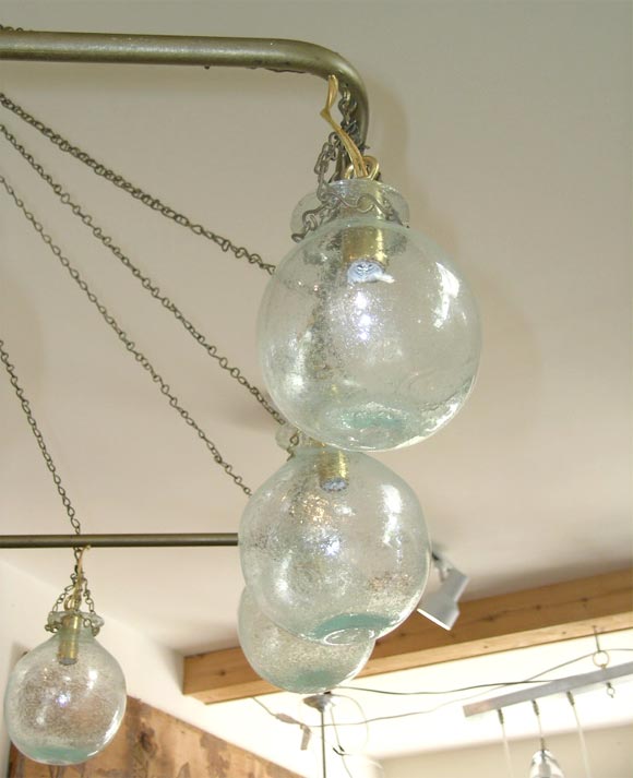 Egyptian Rectangular Handblown Glass Chandelier For Sale 3