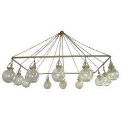 Egyptian Handblown Large Glass Globe Cafe Chandelier