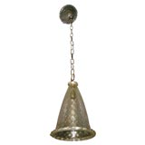 Murano Glass Cone Shaped Pendant w/ Scalloped Edge