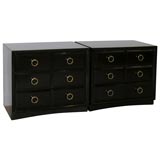 A Pair of Robsjohn Gibbings Three Draw Commodes.