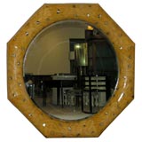 Vintage A Large Karl Springer Octagonal Shaped Mirror Frame.