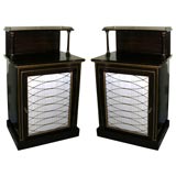 Pair of Faux Grained Rosewood Grill Door Cabinets, ca 1810