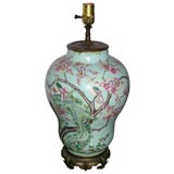 Fabulous Chinoiserie Lamp Decorated with Flora and Fauna