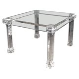 Lucite Breakfast Table with a Glass Top