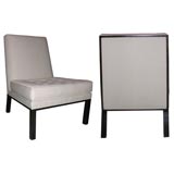 Pair of Harvey Probber button tufted slipper chairs