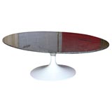 Eero Saarinen oval coffee table,  mfg. Knoll w/gray marble top