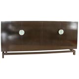 Laquered Credenza with Mosaic Inlay Hardware
