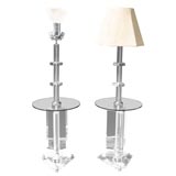 Pair of Lucite Floor Lamps