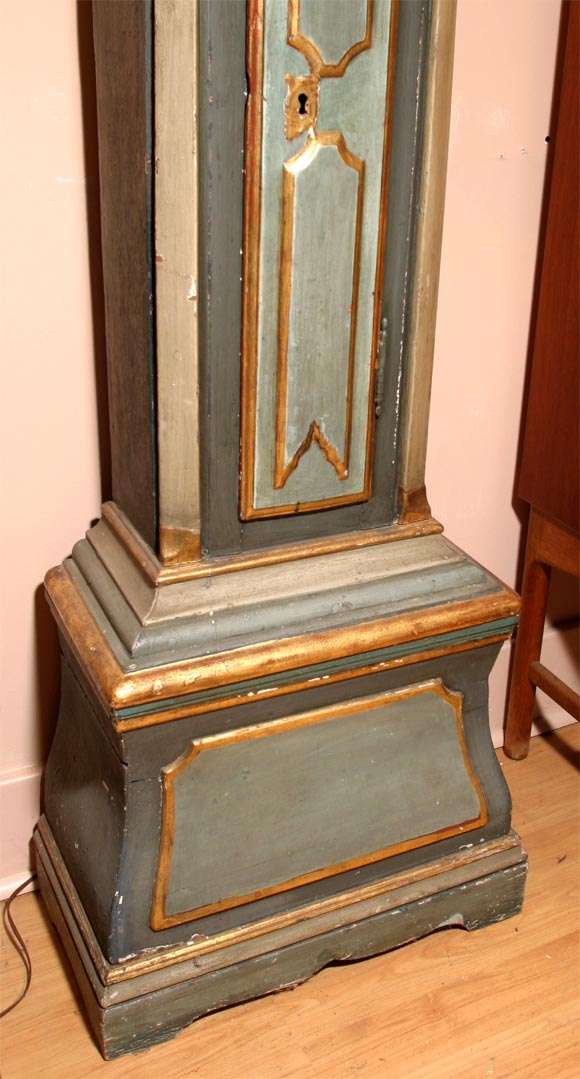 Danish 18th Century Painted and Parcel-Gilt Longcase Clock 4