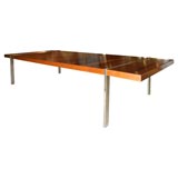 Rosewood and chrome coffee table.