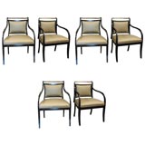 Set of 8 art deco dining armchairs