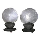 Pair of Art Deco Capiz Shell Lamps