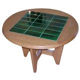 Ceramic and Oak Coffee Table by Maurice Pre