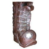 Figural Boot Humidor in Walnut and Sterling