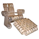 Frank Gehrey "Power Play Chair and Ottoman" Vintage Frank Gehrey "Power Play Chair and Ottoman"