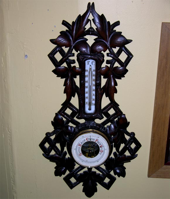 Antique Black Forest Barometer/Thermometer