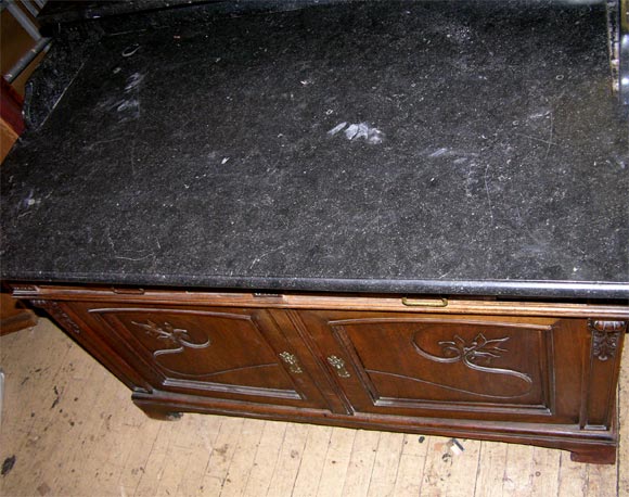 Antique French 2 door Marble top Cabinet For Sale 1