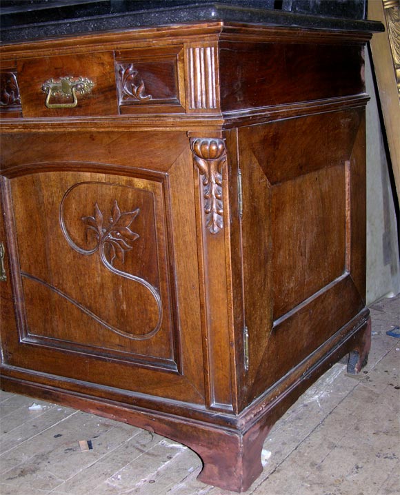 Antique French 2 door Marble top Cabinet For Sale 3