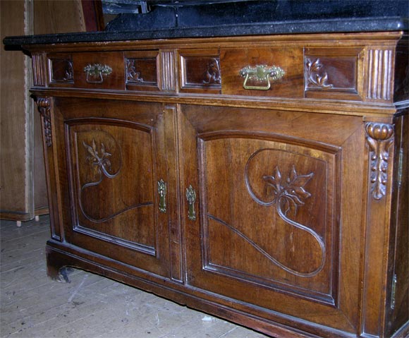 Antique French 2 door Marble top Cabinet For Sale 4