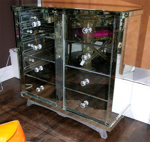 1940's Mirrored Highboy