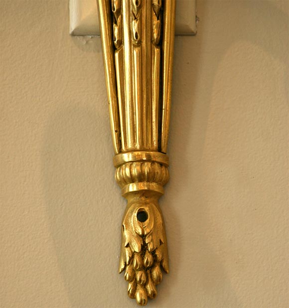 Pair of Bronze Doré Louis XVI Appliques