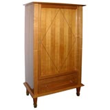 Cherry wood one-door Art Deco Armoire