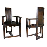 A Pair of French Late Gothic Style Chairs.