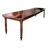Vintage French Banquette Table with Coppertop and Rounded Ends