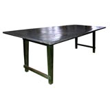 French Work Table with Metal Top