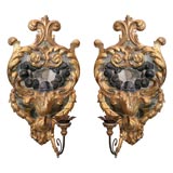 19th c. Gilded and Mirrored Sconces