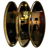 Vintage Ultra Fabulous Triple Oval Gilt Wood Mirror