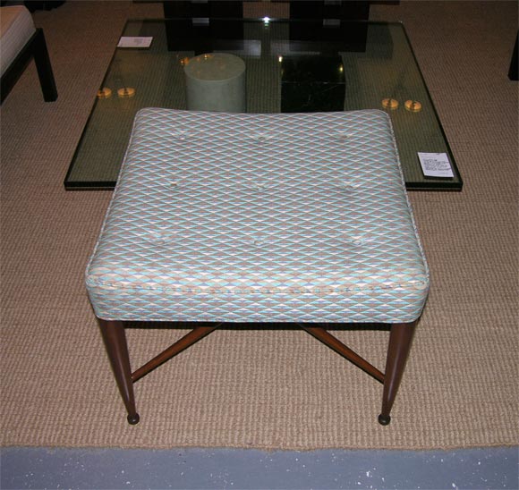 American Pair of Square Upholstered Benches by Edward Wormley for Dunbar