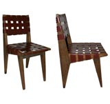 Pair of French  Webbed Side Chairs
