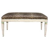 Hand Painted Bench With Upholstered Seat Cushion.