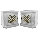 Pair Regency Style Mirrored End Tables/Night Stands