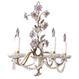 Vintage A Beautiful Italian Five-Arm Crystal Flower Chandelier