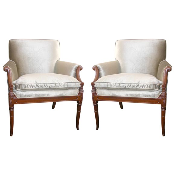 A Pair of Robsjohn-Gibbings Armchairs from the Casa Encantada