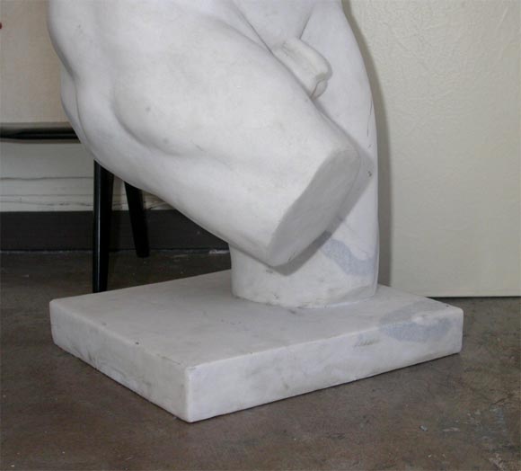 Italian male marble torso For Sale