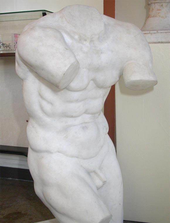 male marble torso In Good Condition For Sale In Los Angeles, CA