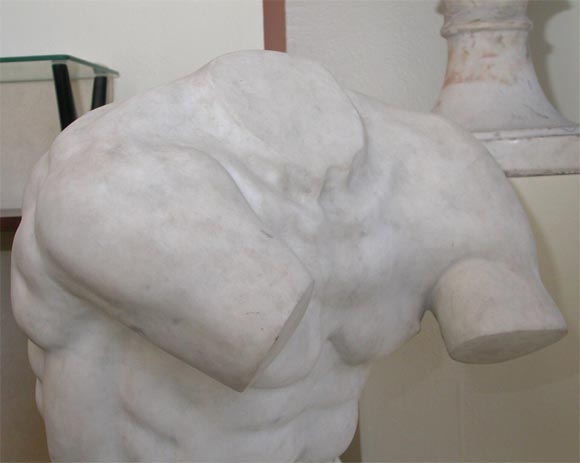 20th Century male marble torso For Sale