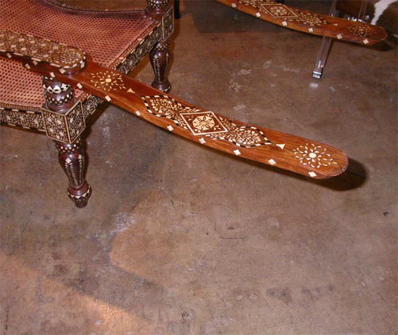 Pair of  ivory inlaid  anglo indian chairs For Sale 3