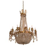Gilt Bronze and Crystal Chandelier