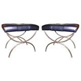 Large pair of stools by J Adnet