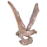 Antique Carved Wood Sculpture of an Eagle