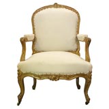 Louis XV style giltwood Bergere