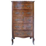 Marble top 5 drawer Chiffonier / Lingerie Chest.